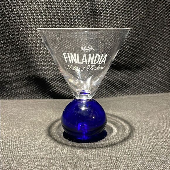Finlandia Vodka Martini Glass with Blue Base - Picture 1 of 6